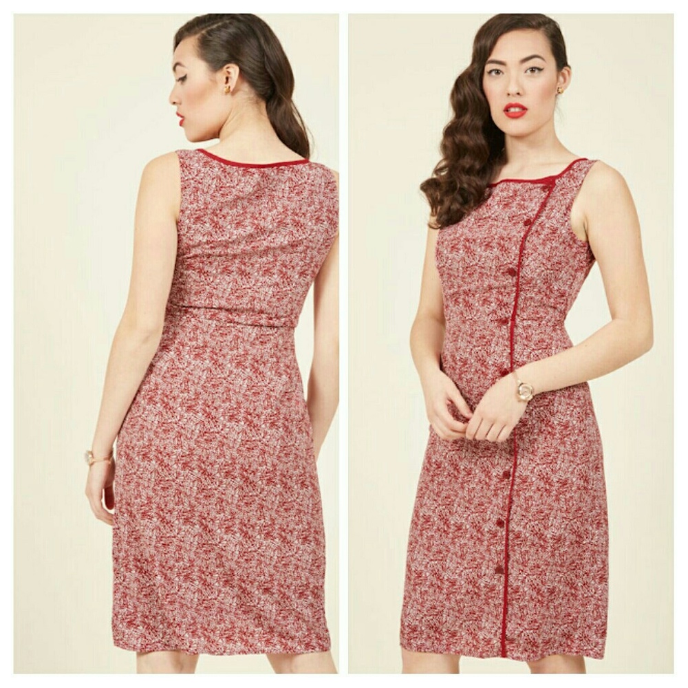 Modcloth Classified Chic Sheath Dress Maroon 4X